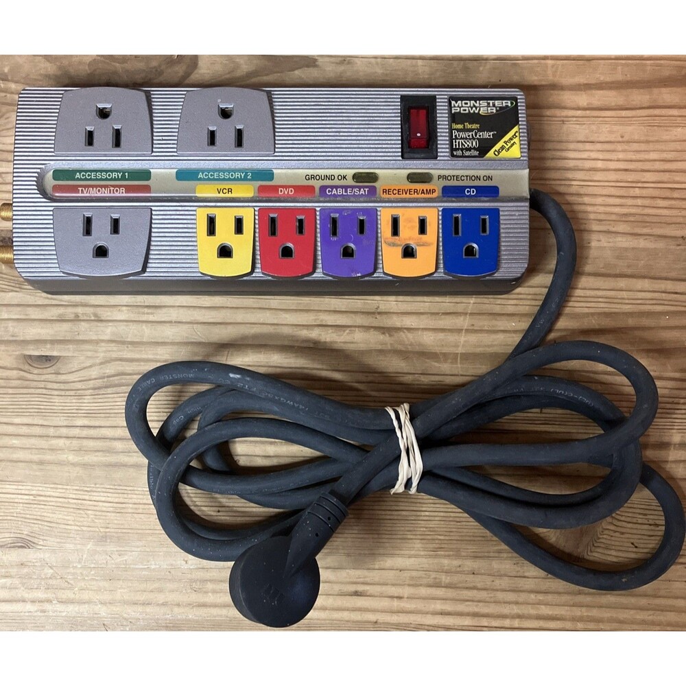Monster surge  HTS800 Surge Protector 8 Outlet Bulk Package Power Home Theatre